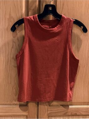 Lululemon Classic-Fit Cotton-Blend Short Tank Top Red Rock Size 4/XS
